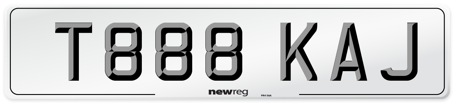 T888 KAJ Number Plate from New Reg